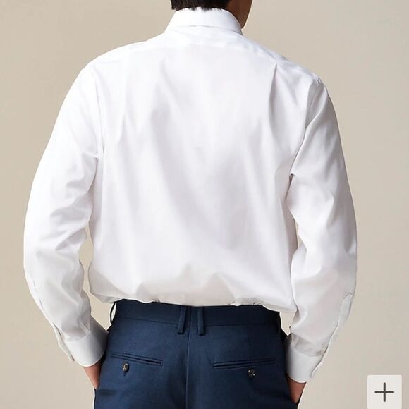 J Crew Bowery wrinkle-free dress shirt with spread collar Mens Medium White - Picture 10 of 10